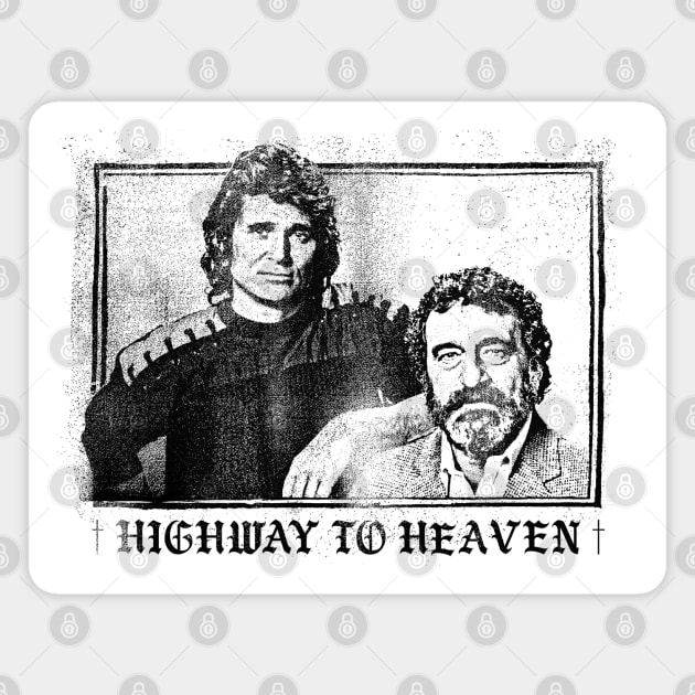 Highway to Heaven // 80s Retro Vintage Look Design Magnet by DankFutura